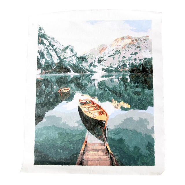 Vintage Boat Art on Canvas For Sale