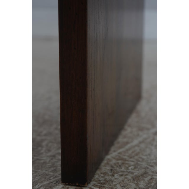 Henredon Oak Campaign Style 1 Drawer Writing Desk For Sale - Image 9 of 18