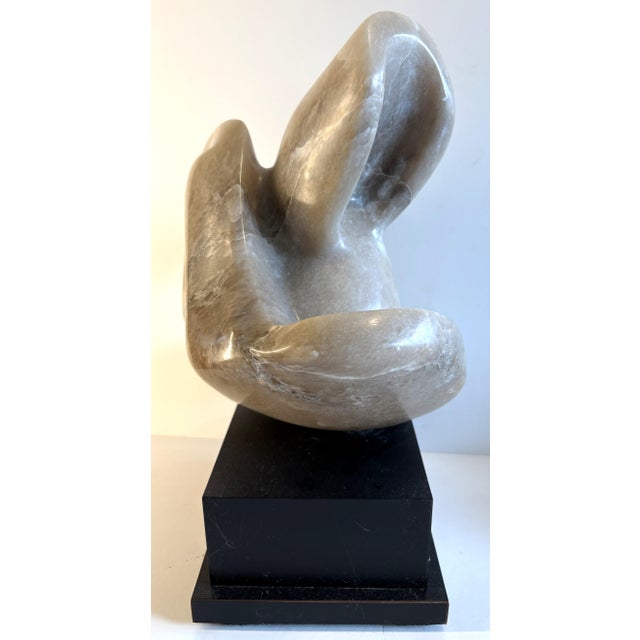 Modern Abstract Stone Sculpture on Rotating Pedestal For Sale In New York - Image 6 of 7