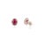 Natural 1.45 Carat Ruby Solitaire Halo Diamond Stud Earrings in 18k Solid Gold- 2 Pieces For Sale - Image 4 of 11