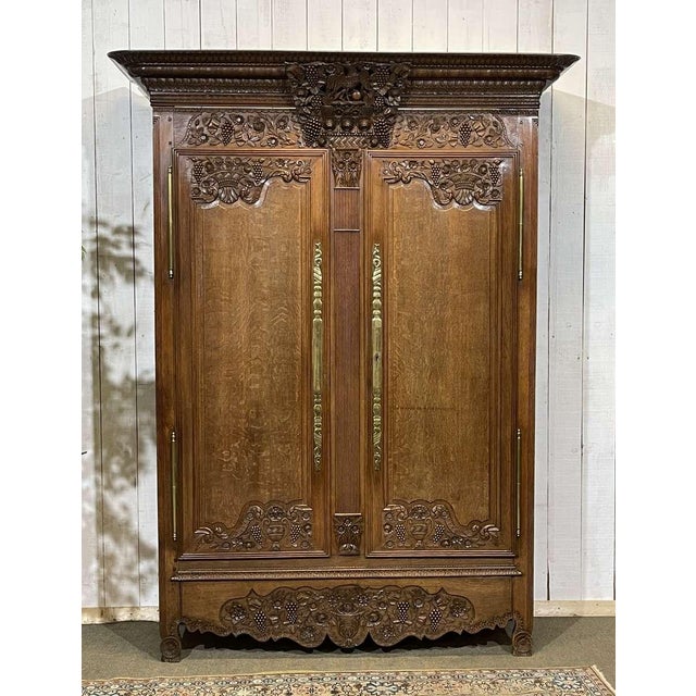 19th Century Norman Wedding Armoire in Light Oak For Sale - Image 18 of 18