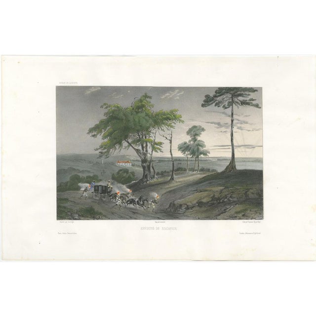 After B. Lauvergne, Singapore Colonial Landscape Scene, French Exploration, Lithograph, 1845 For Sale - Image 9 of 9
