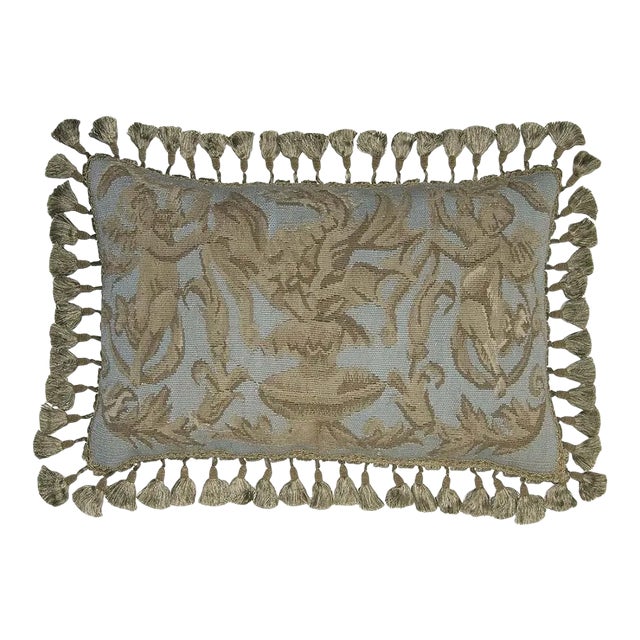 Aubusson Handwoven Throw Pillow For Sale