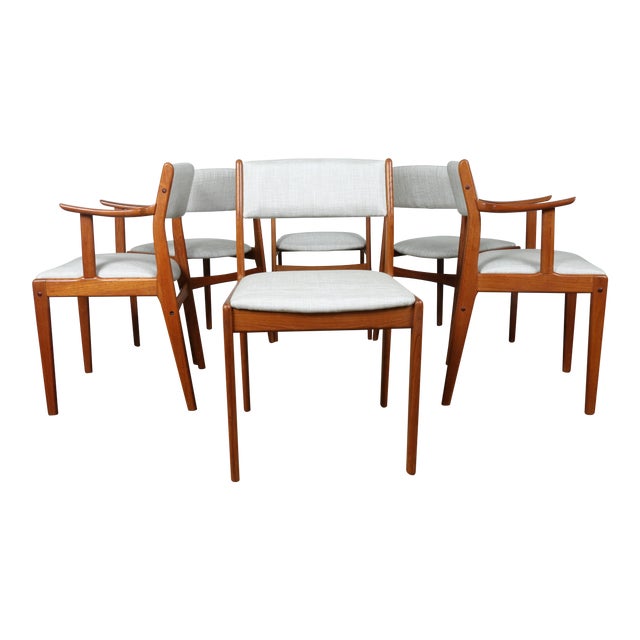 Teak Set of Denmark Dining Chairs Set of 6 Chairish