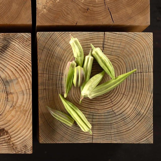 Camel Alabama Sawyer "Hyo" Natural Pine Wood Cube Side Table For Sale - Image 8 of 11