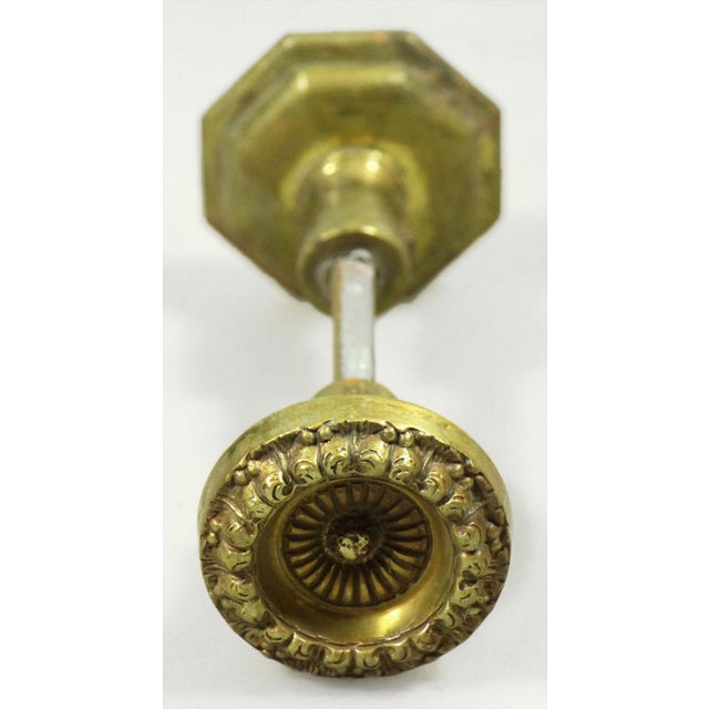 Vintage Cast Brass Octagon Entry Door Knobs For Sale - Image 6 of 6