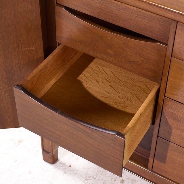 Brown Mount Airy Janus Mid Century Walnut Lowboy Dresser For Sale - Image 8 of 10