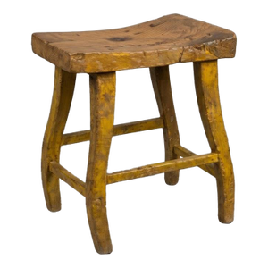 Antique Chinese Elm Stool/ Primitive Farmhouse Stool