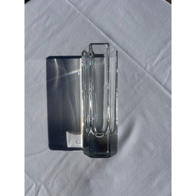 Glass Vintage Kosta Boda Colonna Crystal Vase For Sale - Image 7 of 13