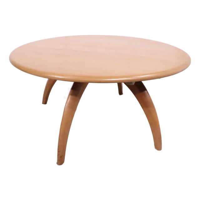 Mid Century Heywood Wakefield Lazy Susan Coffee Table For Sale