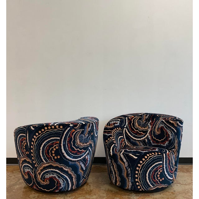 Wood 1980s Pair of Nautilus Swivel Chairs by Vladimir Kagan for Directional For Sale - Image 7 of 15