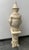 Antique White Vintage Chinoiserie Statue Musician on Pedestal For Sale - Image 8 of 11