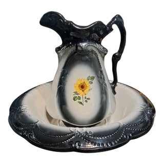 1970s Victoria Ware Ironstone Usa Wash Basin & Pitcher Set For Sale