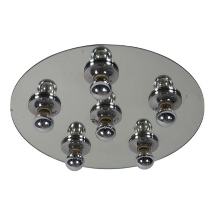 Chrome Wall Lamp or Flush Mount attributed to Cosack, 1970s For Sale