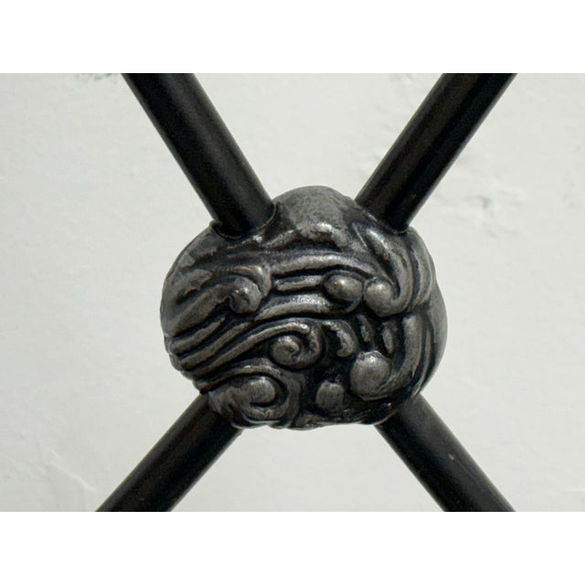 Metal Queen Size Bombay Company Scrollwork Metal Bed Frame, Vintage For Sale - Image 7 of 12