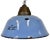 Industrial Blue Enamel and Cast Iron Pendant Light, 1960s For Sale