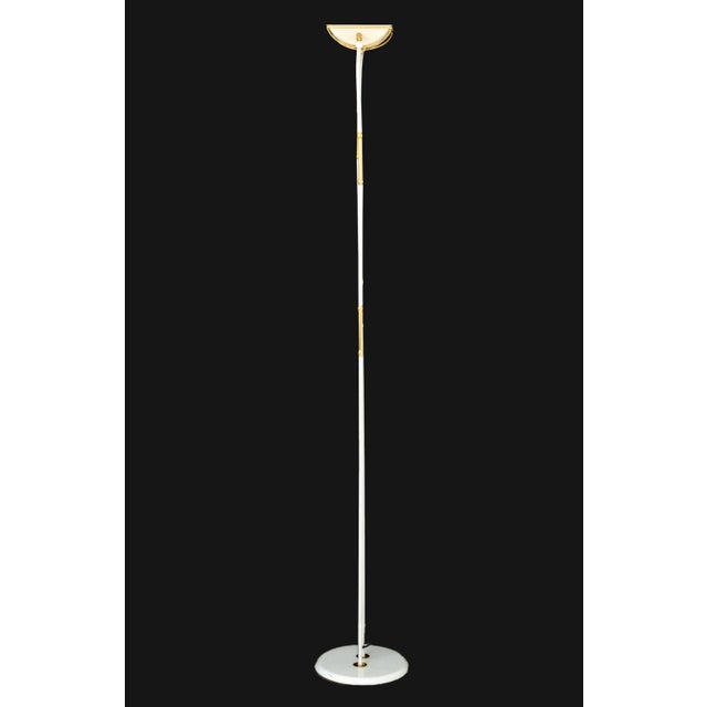 Relux White Patinated & Gilt Metal Floor Lamp For Sale In New York - Image 6 of 7