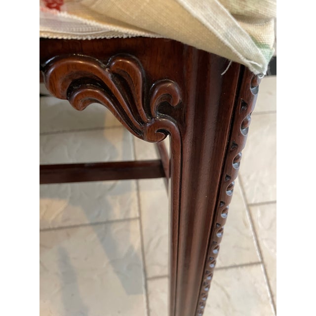 Vintage 1960s French Revival Skirted Dining Chairs in Brunschwig & Fils Fabriano Fabric — Pair For Sale - Image 11 of 11