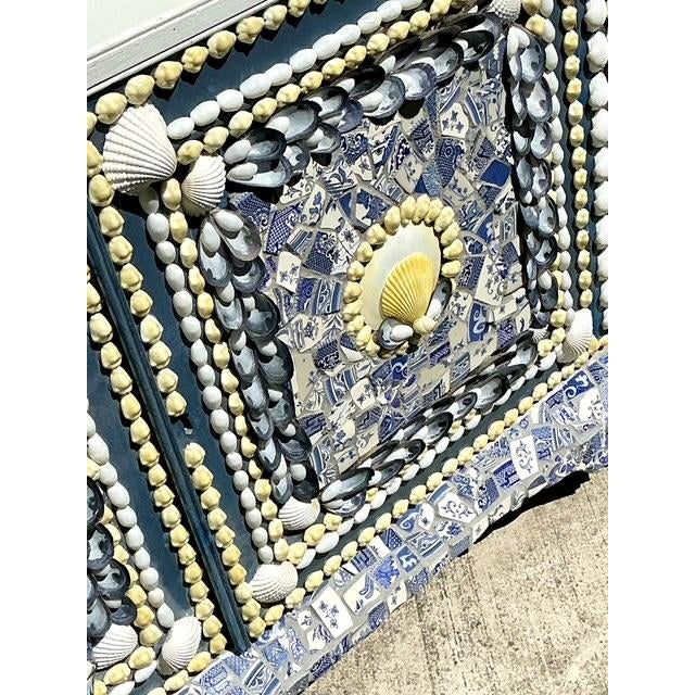 Vintage Shell Encrusted Tall Etagere For Sale - Image 10 of 12
