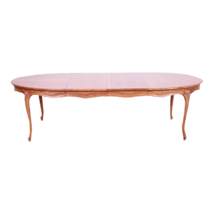 Henredon French Provincial Louis XV Carved Oak Extension Dining Table, Newly Refinished