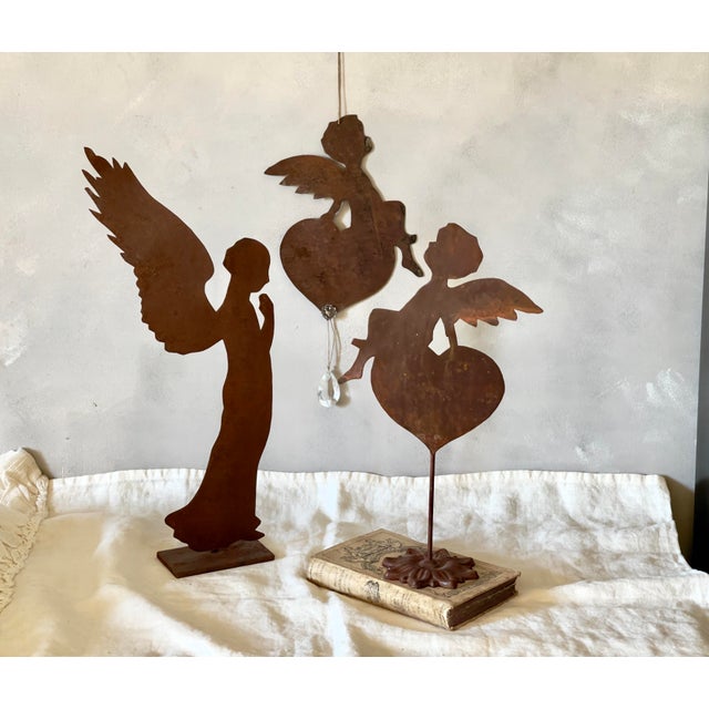 Vintage Italian Handcrafted Rust Angels, 1990s, Set of 3 For Sale - Image 13 of 13