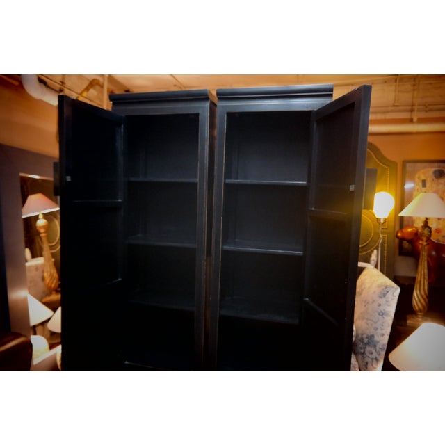 Black Vintage Cabinet in Black Lacquered Ash, 2010s, Set of 2 For Sale - Image 8 of 18