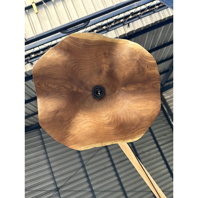 Medium Pendant Light in Corrugated Teak Leaf For Sale - Image 9 of 18