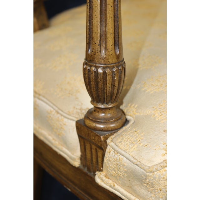 20th C Pair of Tall Back Impressive Louis XVI Style Armchairs For Sale - Image 12 of 13