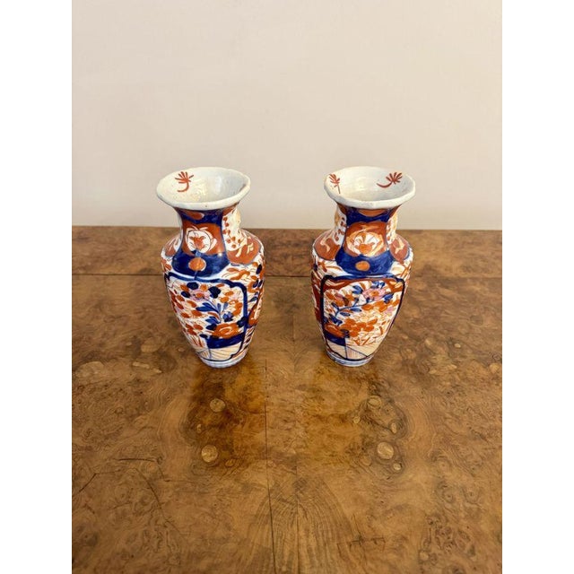 Small Antique Japanese Imari Vases, 1900, Set of 2 For Sale - Image 4 of 5