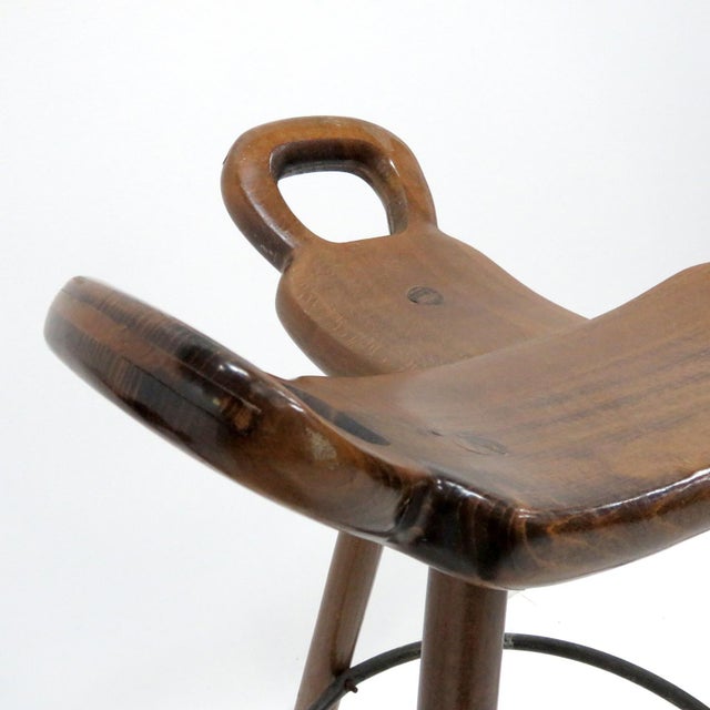 Brown 1970s Vintage Confonorm Brutalist "Marbella" Bar Stools- Set of 3 For Sale - Image 8 of 11