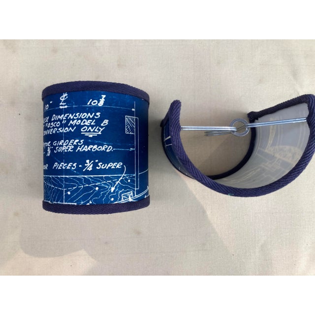Nautical Vintage Ship Blueprint Lampshades For Sale - Image 3 of 5