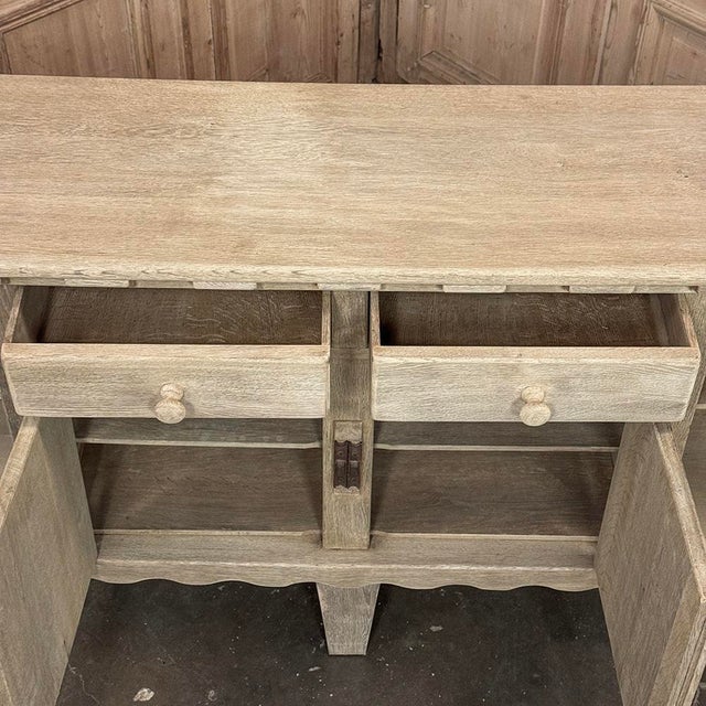 Dutch Neo-Gothic Stripped Oak Buffet With Hand-Forged Ironwork For Sale - Image 17 of 18