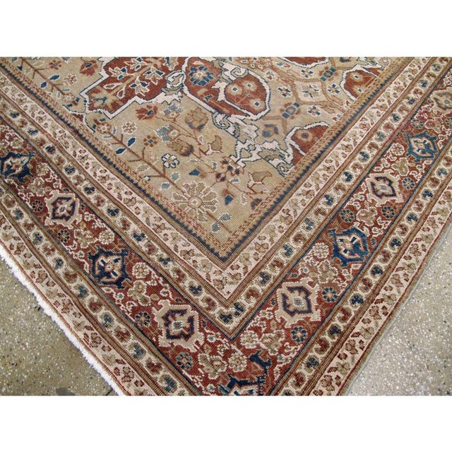 Galerie Shabab Collection Early 20th Century Handmade Persian Mahal Rustic Accent Rug For Sale - Image 9 of 10