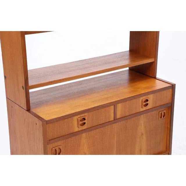 Mid-Century Teak Bookcase with Sliding Doors and Drawers, 1960s For Sale - Image 11 of 17