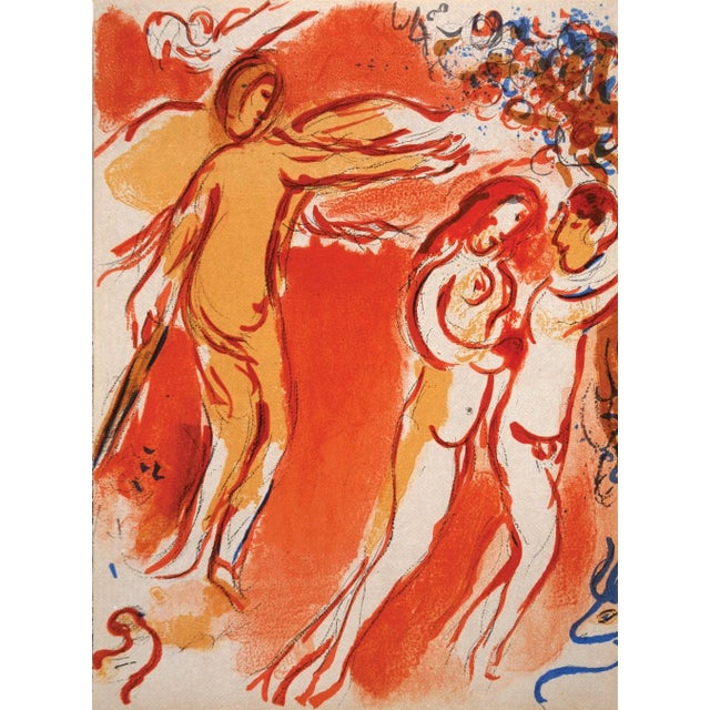 Chagall Lithograph Banished From Paradise, Bible 1960 For Sale