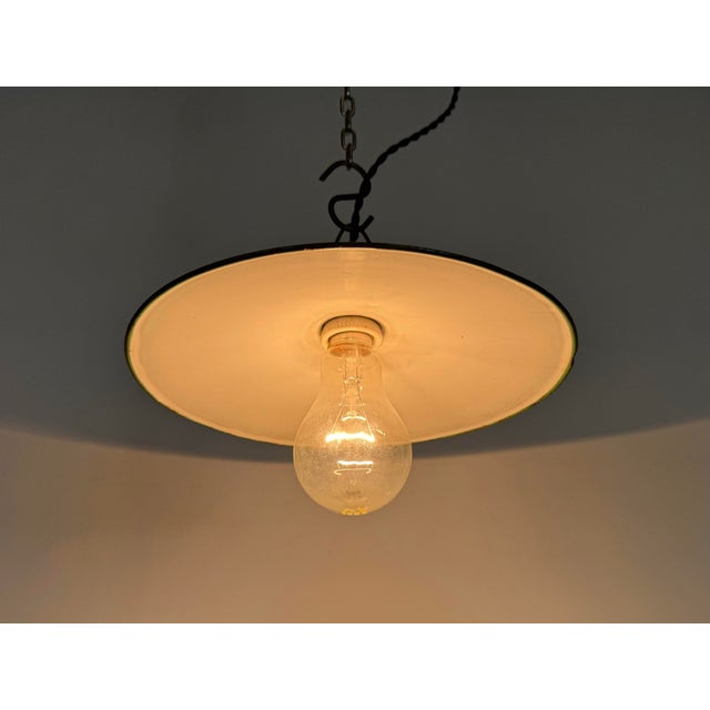 Industrial Green Enamel Light, 1930s For Sale - Image 9 of 14