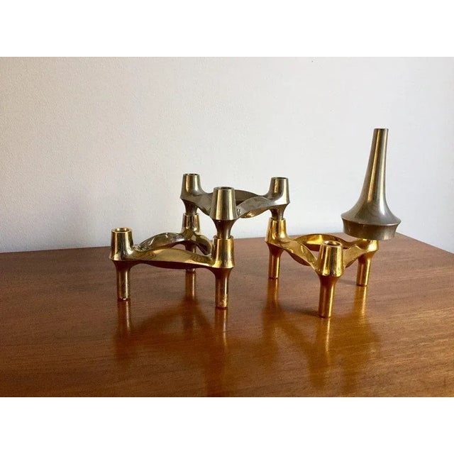 Mid-Century Quist Brass Candleholders, Set of 4, in None conditions. Designed 1960 to 1969