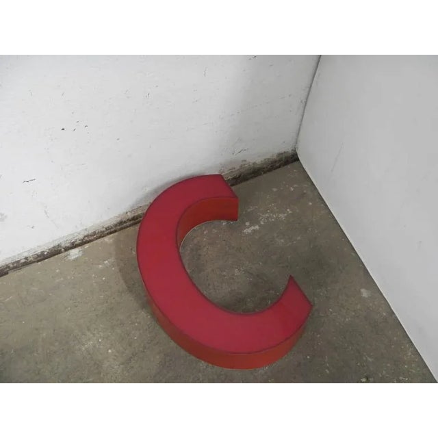 Letter C in Red Plastic, 1970s For Sale - Image 3 of 7