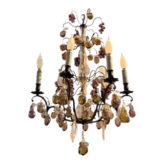 Mid 20th Century Murano Hollywood Regency Style Chandelier For Sale
