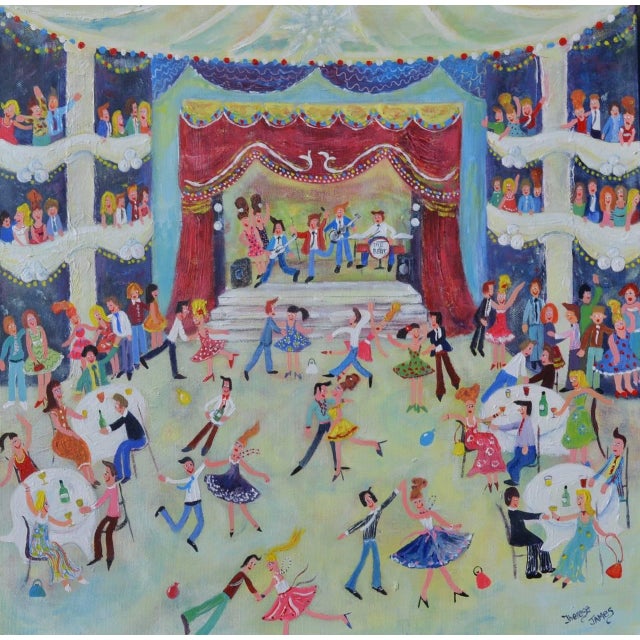 Contemporary Therese James Saturday Night, Contemporary Figurative Painting 2015 For Sale - Image 3 of 3