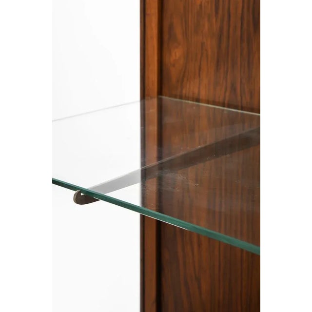1960s Large Vintage Display Cabinet in Rosewood and Steel and Glass, 1960s For Sale - Image 5 of 8