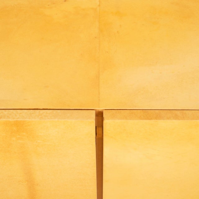 Glass Mid-Century Modern Italian Parchment and Brass Sideboard from Tura Milano, 1970s For Sale - Image 7 of 18