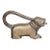 Antique Likely Brass Figural Dog Puzzle Lock With Original Keys, Early 20th Century For Sale