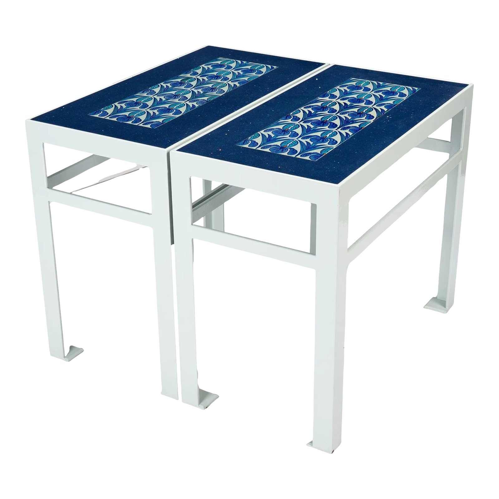 Pair of Custom Marble & Tile Top Tables With Maw & Co Tiles, 1880-90 ...