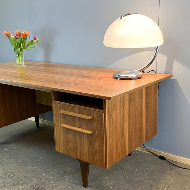 Wood Vintage Bauhaus Desk in Walnut from WK Möbel, 1960s For Sale - Image 7 of 16