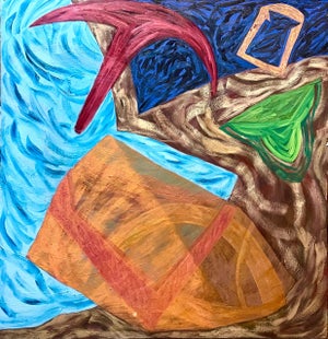 Joan Thorne, Large Colorful 1980s New York Abstract Expressionist Oil Painting Joan Thorne, 1989