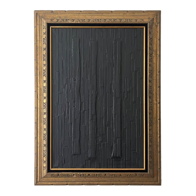 Original Artwork by Jake Poser, Gesso and Paper on Canvas, Framed. For Sale