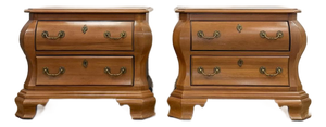 Vintage Century Furniture Provincial Curvy Nightstand Pair Classic Bedroom Table, 2 Pieces