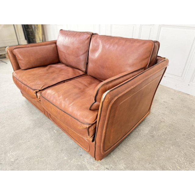 Leather 2-Seater Sofa attributed to Roche Bobois, 1980s For Sale - Image 6 of 8