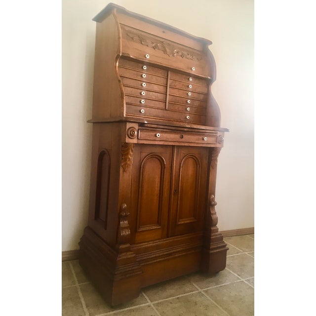Chestnut Victorian Dental Cabinet 1879 For Sale - Image 8 of 8